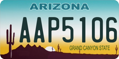 AZ license plate AAP5106