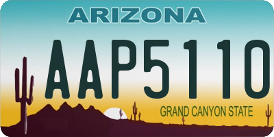 AZ license plate AAP5110