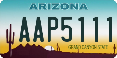 AZ license plate AAP5111