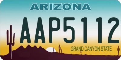 AZ license plate AAP5112