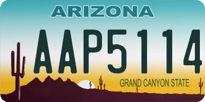 AZ license plate AAP5114