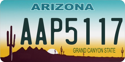 AZ license plate AAP5117
