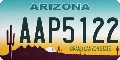 AZ license plate AAP5122