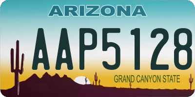 AZ license plate AAP5128