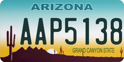 AZ license plate AAP5138