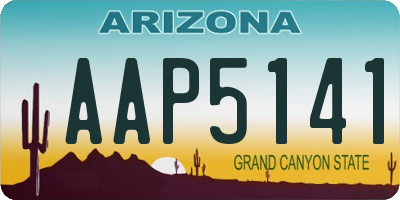 AZ license plate AAP5141