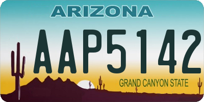 AZ license plate AAP5142