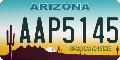 AZ license plate AAP5145