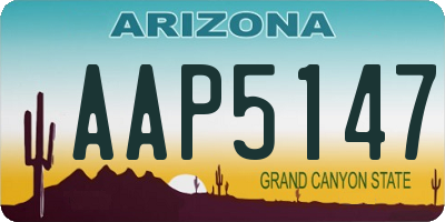 AZ license plate AAP5147