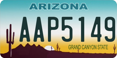 AZ license plate AAP5149