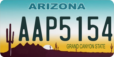 AZ license plate AAP5154