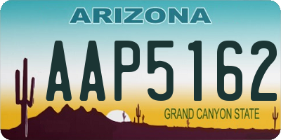 AZ license plate AAP5162