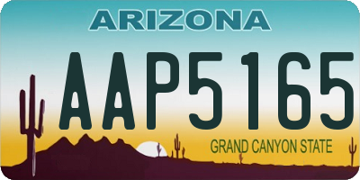AZ license plate AAP5165