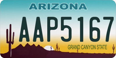 AZ license plate AAP5167