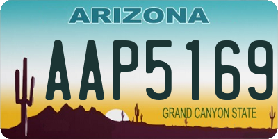 AZ license plate AAP5169