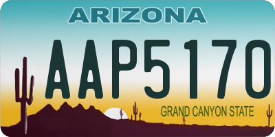 AZ license plate AAP5170