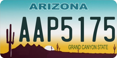 AZ license plate AAP5175