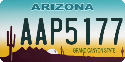 AZ license plate AAP5177