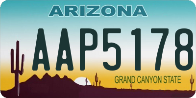 AZ license plate AAP5178