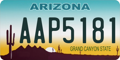 AZ license plate AAP5181