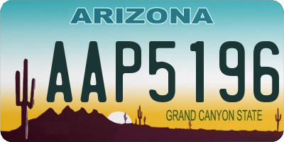 AZ license plate AAP5196