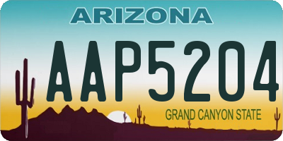 AZ license plate AAP5204