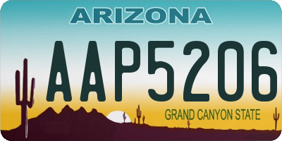 AZ license plate AAP5206