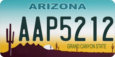 AZ license plate AAP5212