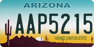 AZ license plate AAP5215