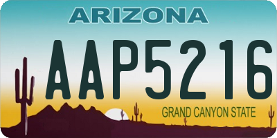 AZ license plate AAP5216