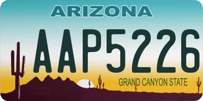 AZ license plate AAP5226