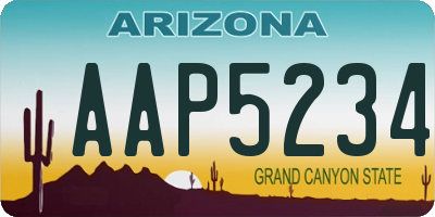 AZ license plate AAP5234