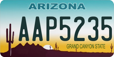 AZ license plate AAP5235