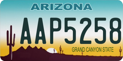 AZ license plate AAP5258
