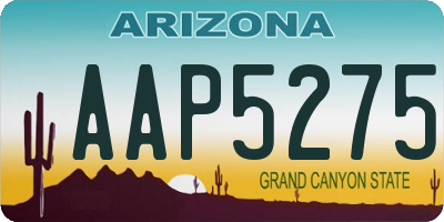 AZ license plate AAP5275