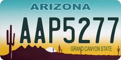 AZ license plate AAP5277