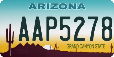 AZ license plate AAP5278