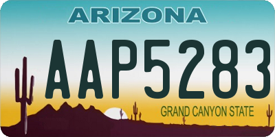 AZ license plate AAP5283