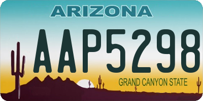 AZ license plate AAP5298