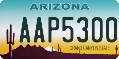 AZ license plate AAP5300