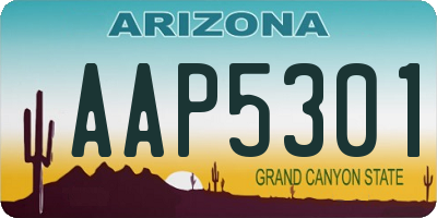 AZ license plate AAP5301