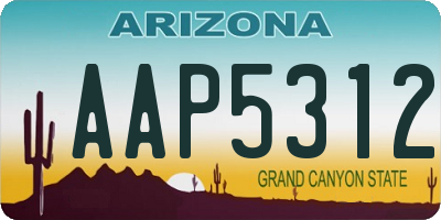 AZ license plate AAP5312