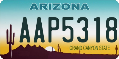 AZ license plate AAP5318