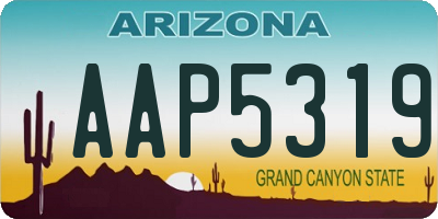 AZ license plate AAP5319