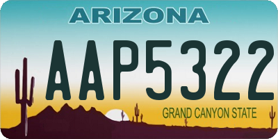 AZ license plate AAP5322