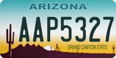 AZ license plate AAP5327