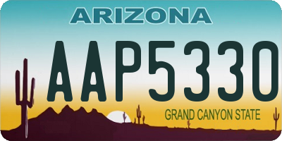 AZ license plate AAP5330