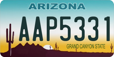 AZ license plate AAP5331