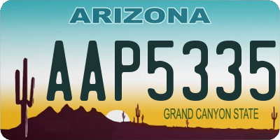 AZ license plate AAP5335