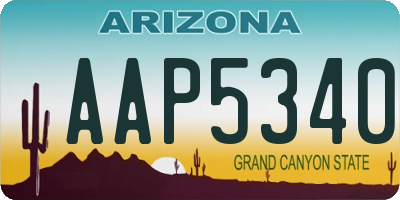 AZ license plate AAP5340